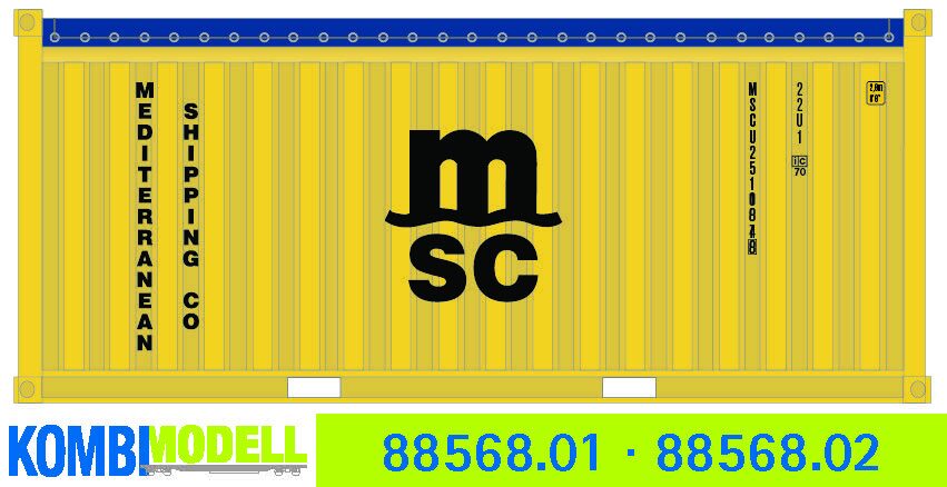 Kombimodell 88568.02 Ct 20' Open-Top (22U1) »MSC« (gelb) ═ SoSe 
